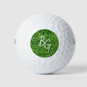 Classic Green Golf Grass Monogrammed Custom Balls