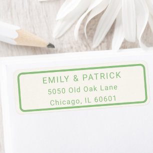 Classic Green & Ivory Modern Typography Address Return Address Label