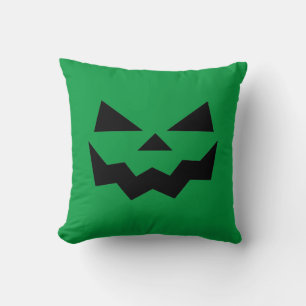 Classic Green Jack-o-lantern pumpkin smile  Cushion