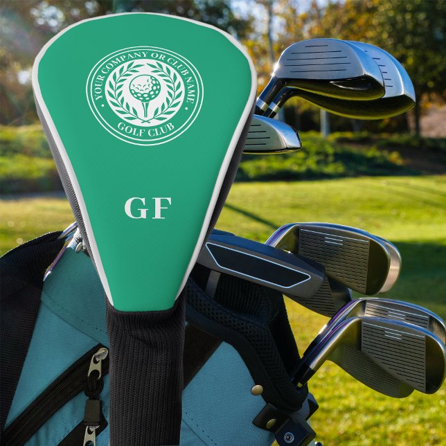 Classic Green Laurel Wreath Custom Name Monogram Golf Head Cover (Creator Uploaded)