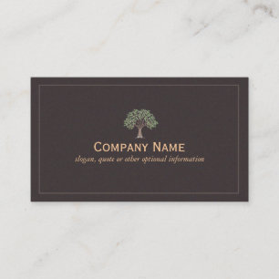 Classic Green Leaves Tree Business Card