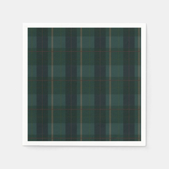 Classic Green Plaid Bear Baby Shower  Napkin (Front)