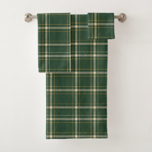 Classic Green Plaid Christmas Bath Towel Set