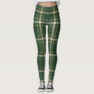 Classic Green Plaid Christmas Leggings