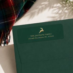 Classic Green Preppy Old Money Christmas Return Address Label