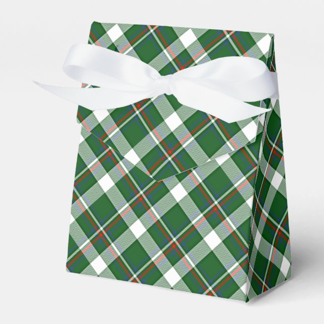 Classic Green Red Blue White Plaid Pattern Favour Box (Front Side)