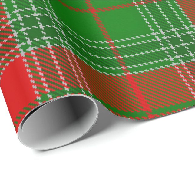 Classic Green Red Gingham Buffalo Plaid Farmhouse Wrapping Paper (Roll Corner)