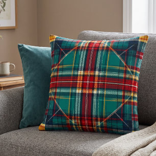 Classic Green Red Tartan Plaid Cushion