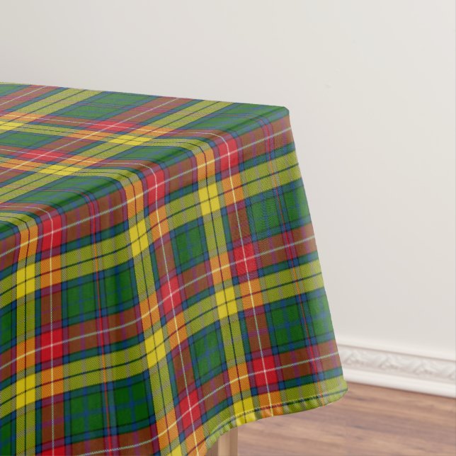 Classic Green Red Yellow  Plaid  Tablecloth (In Situ)