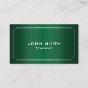 Classic Green Screenwriter Business Card