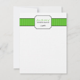Classic green stripes from the desk of stationery invitation