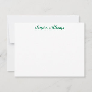 Classic Green Stylish Modern Elegant Preppy Script Card