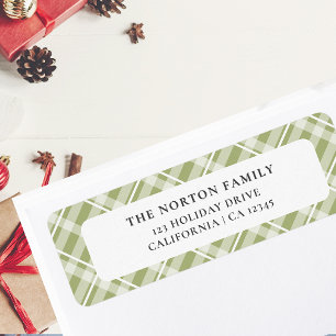 Classic Green Tartan Plaid Farmhouse Family  Return Address Label