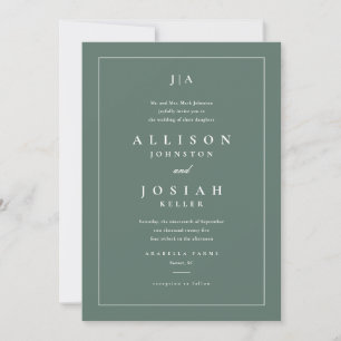 Classic Green Wedding Invitation