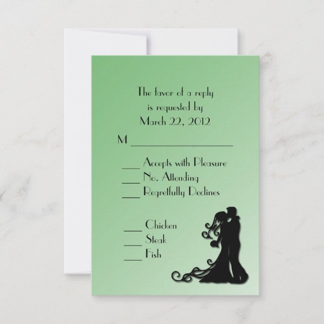 Classic Green Wedding Menu Choice RSVP (Front)