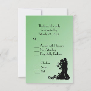Classic Green Wedding Menu Choice RSVP