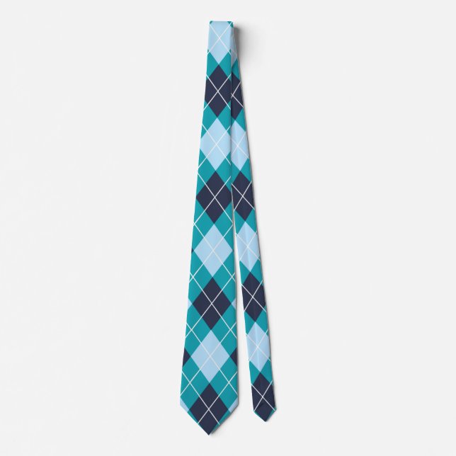Classic Green White Black Pattern Neck Tie (Front)