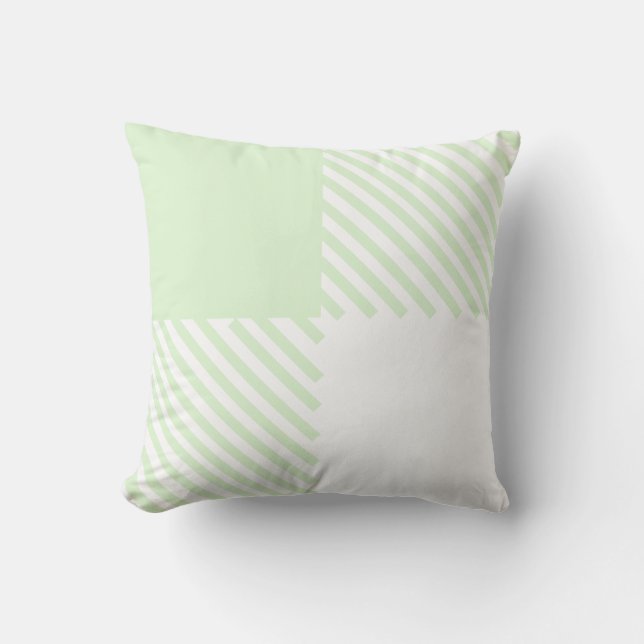 Classic green white check throw pillow (Front)