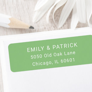 Classic Green & White Modern Typography Address Return Address Label