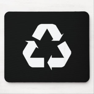 Classic green-white recycle sign design standard mouse pad