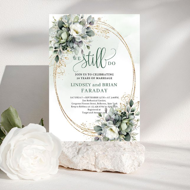 Classic Greenery and Gold We Still Do Invite (Classic Greenery and Gold We Still Do Invite)