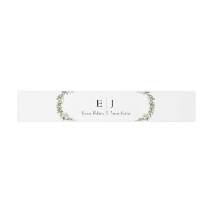 Classic Greenery Monogram Invitation Belly Band