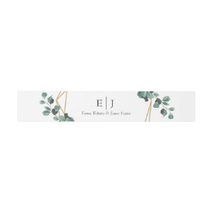 Classic Greenery Monogram Invitation Belly Band