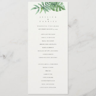 Classic Greenery Tropical Wedding Program
