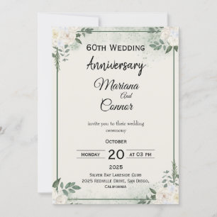 Classic Greenery Wedding Anniversary Invitations