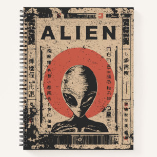 Classic Grey Alien Extraterrestrial Design Notebook