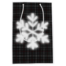 Classic grey and black plaid pattern snowflake 