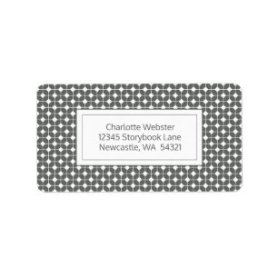 Classic Grey and White Hexagon Quilt Pattern Label