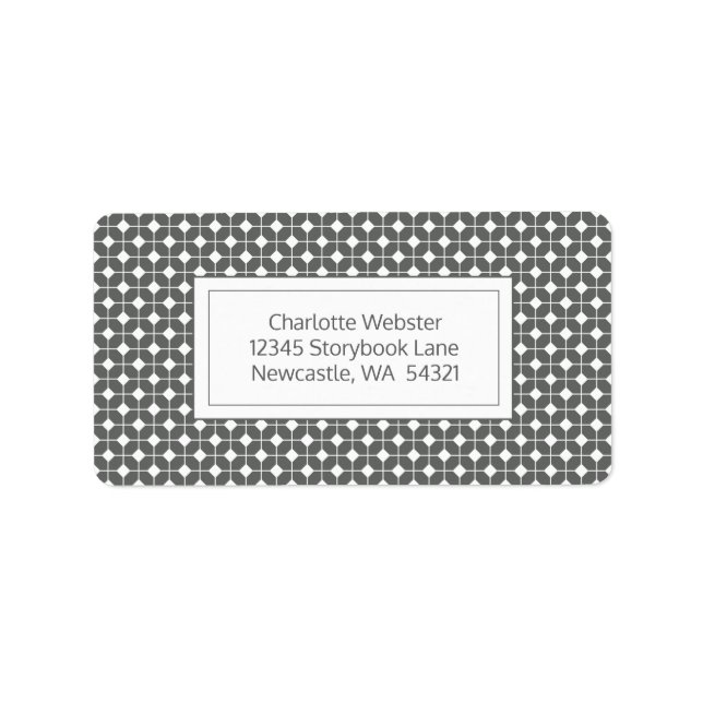 Classic Grey and White Hexagon Quilt Pattern Label (Front)