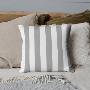 Classic grey and white vintage stripes  cushion
