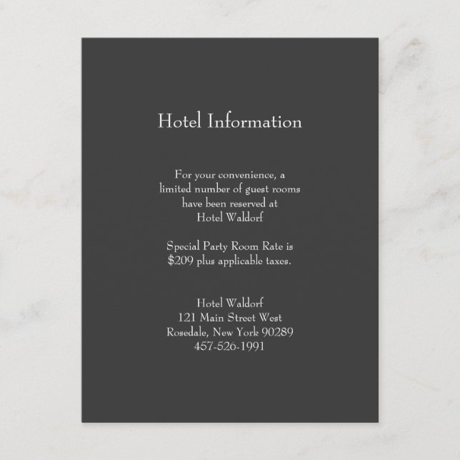 Classic Grey Bar Mitzvah Information Card (Front)
