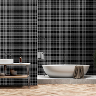Classic Grey Black Plaid Wallpaper