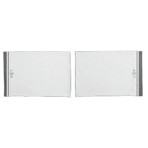Classic Grey Border Monogrammed Pillowcase