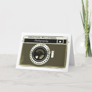 Classic Grey Camera Photography Business Card