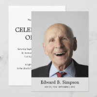 Classic Grey Celebration Of Life With Photo