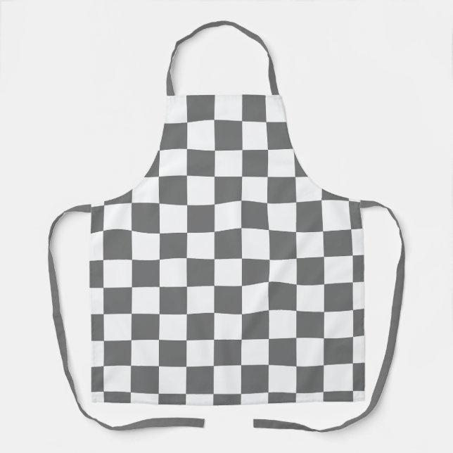 Classic grey chequerboard apron (Front)