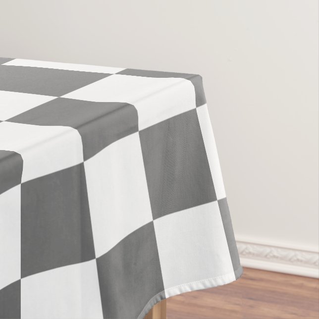 Classic grey chequerboard tablecloth (In Situ)