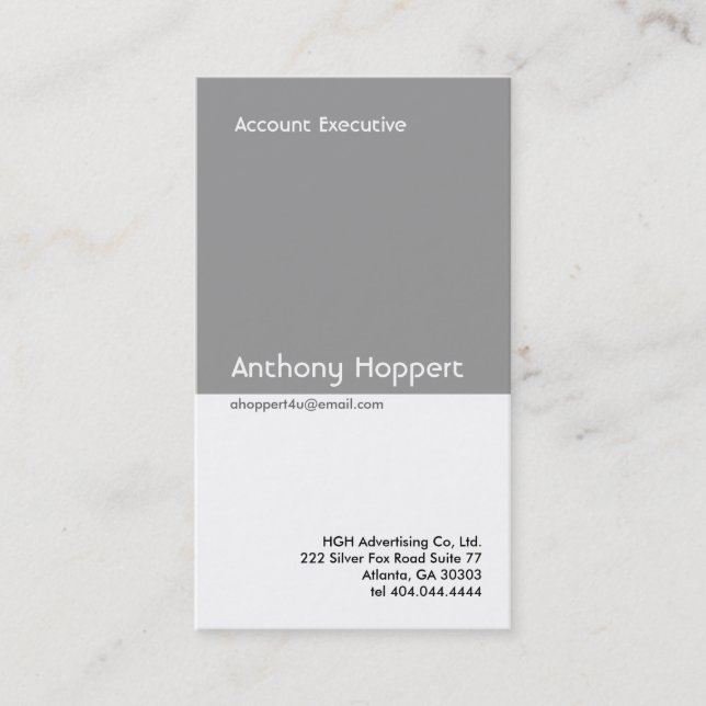 Classic Grey Divider Business Card 2 (Front)