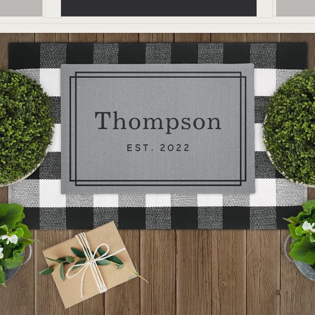Classic Grey Family Last Name Established Doormat (Creator Uploaded)