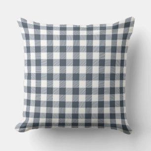 Classic Grey Gingham Pattern Throw Pillow