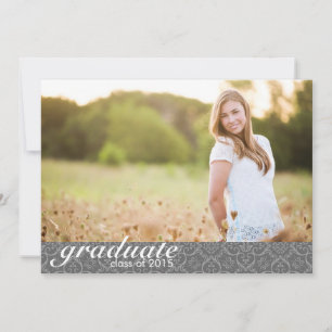 Classic Grey Graduation Announcement - Invite