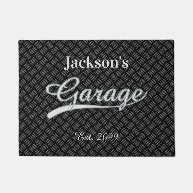 Classic Grey Grey Garage Door mats Doormats Rugs (Front)
