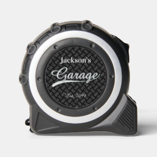 Classic Grey Grey Garage Personalised Tape Measure 1