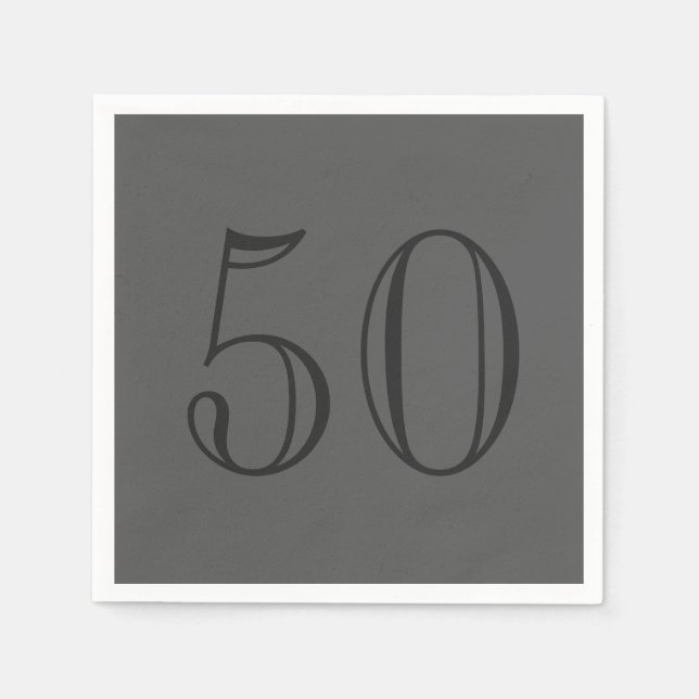 Classic Grey Personalised Napkin (Front)