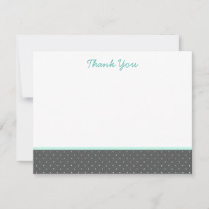 Classic Grey Polka Dot Thank You Note Cards