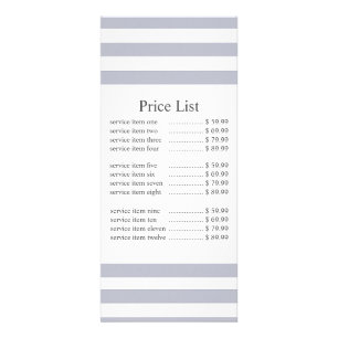 Classic Grey Stripe Business Price Rack Card